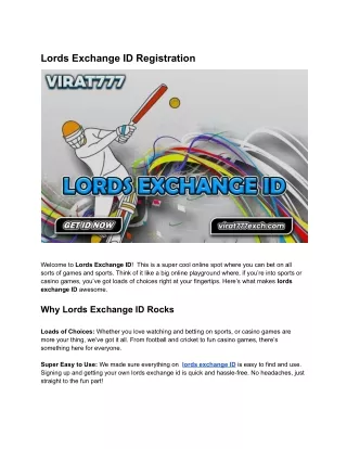 Lords exchange id : Complete guide to selecting lordsexch id provider in India