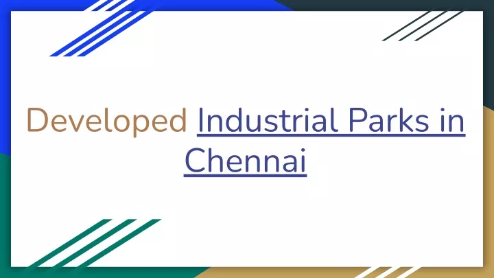 developed industrial parks in chennai