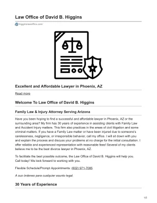 Higgins Law Office in Phoenix