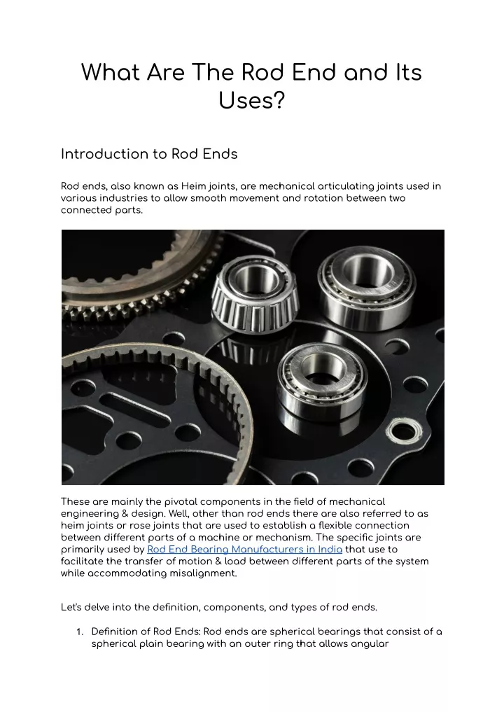 what are the rod end and its uses