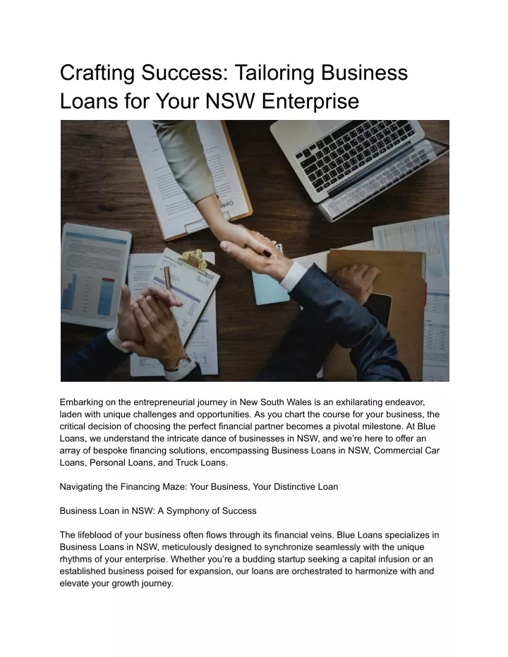 crafting success tailoring business loans