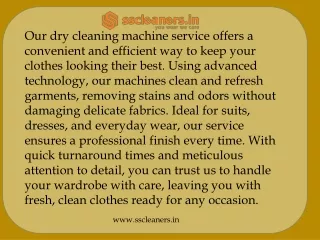 DRY CLEANING WITH MACHINE SERVICE