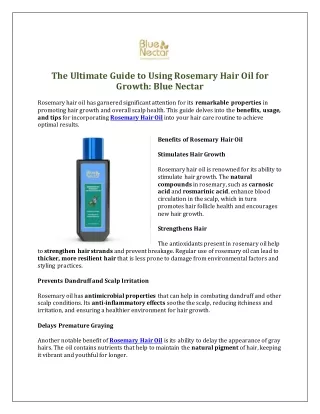 The Ultimate Guide to Using Rosemary Hair Oil for Growth Blue Nectar