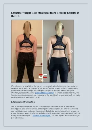 Effective Weight Loss Strategies from Leading Experts in the UK