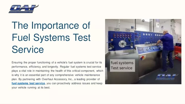 the importance of fuel systems test service