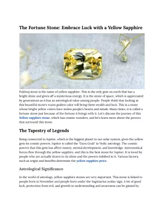 The Fortune Stone_ Embrace Luck with a Yellow Sapphire