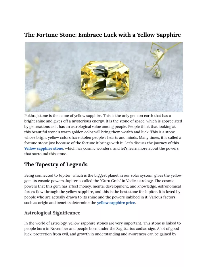 the fortune stone embrace luck with a yellow