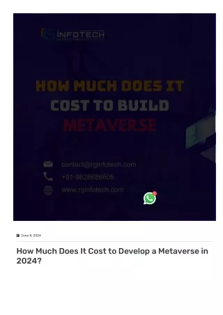 Best metaverse development cost In India