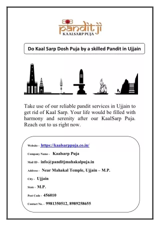 Do Kaal Sarp Dosh Puja by a skilled Pandit in Ujjain