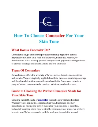 How To Choose Concealer For Your Skin Tone