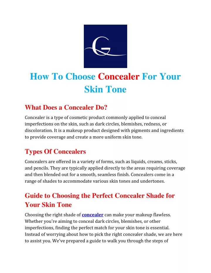 how to choose concealer for your skin tone