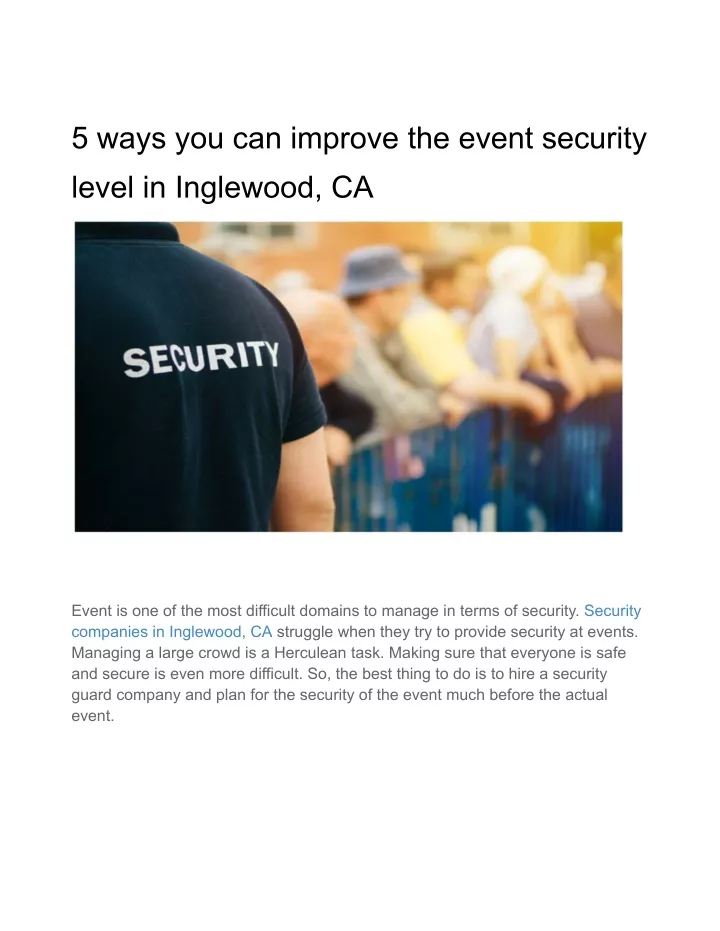 5 ways you can improve the event security level