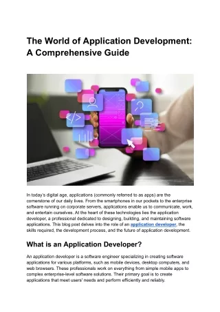 The World of Application Development_ A Comprehensive Guide