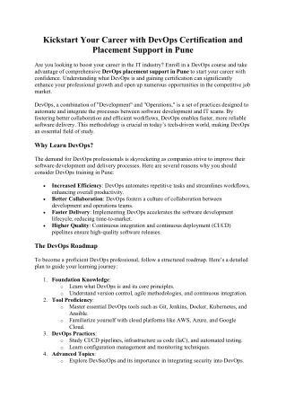 kickstart your career with devops certification