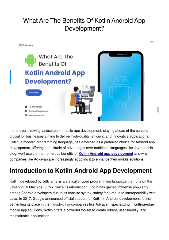 what are the benefits of kotlin android