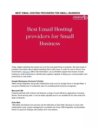 best email hosting providers for small business