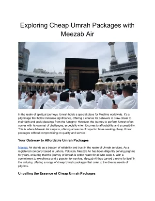 Exploring Cheap Umrah Packages with Meezab Air