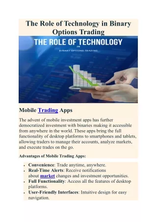 the role of technology in binary options trading