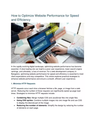 How to Optimize Website Performance for Speed and Efficiency