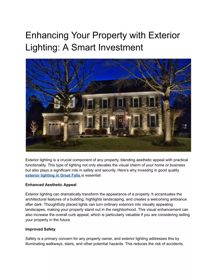 enhancing your property with exterior lighting