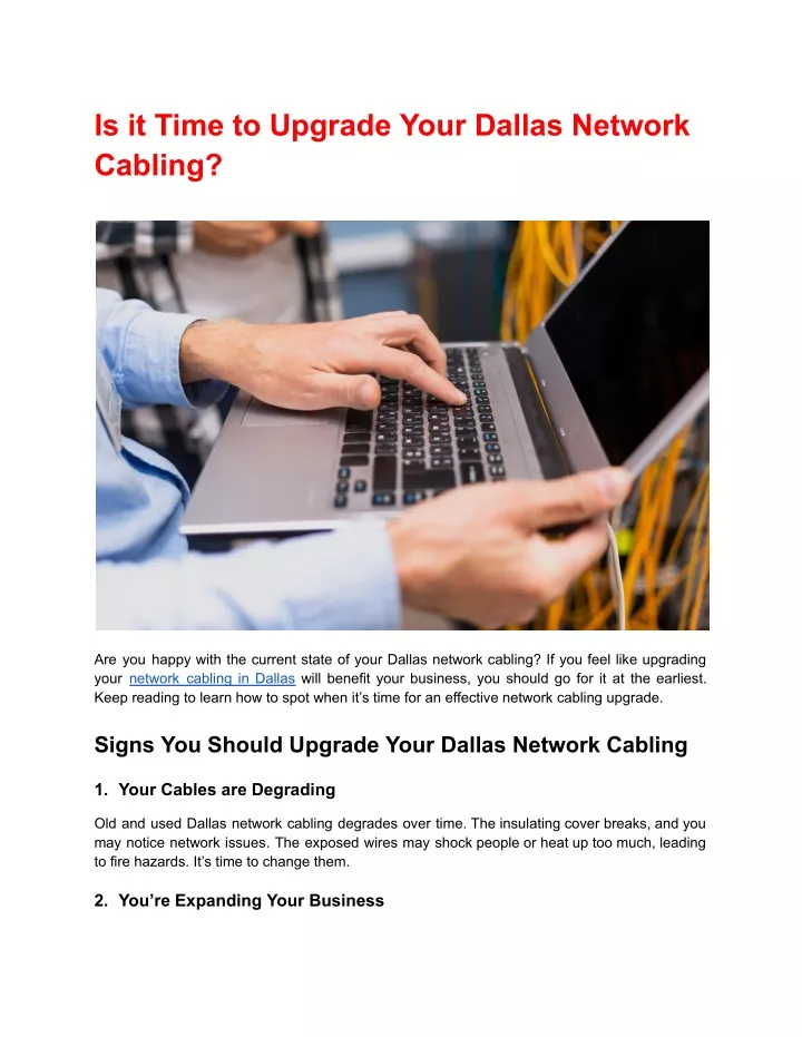 is it time to upgrade your dallas network cabling