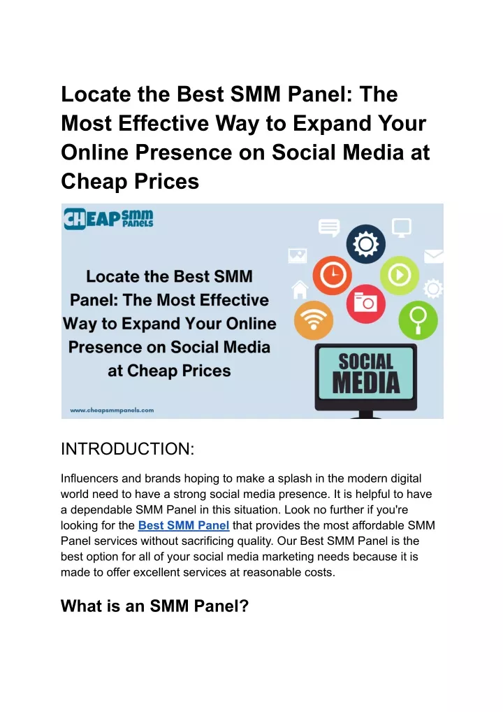 locate the best smm panel the most effective