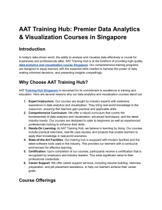 aat training hub premier data analytics
