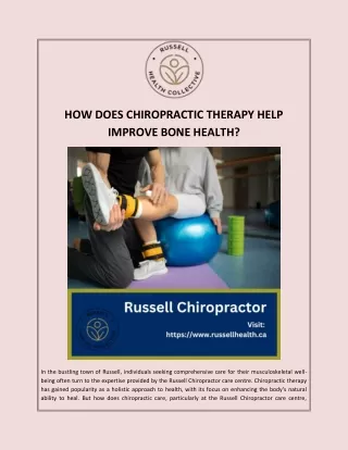 HOW DOES CHIROPRACTIC THERAPY HELP IMPROVE BONE HEALTH