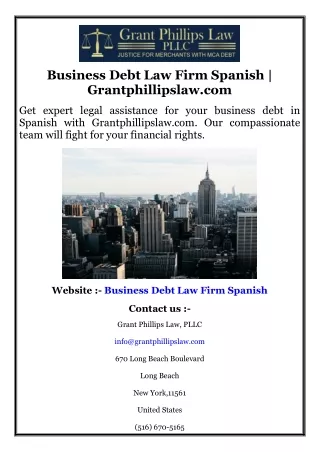 Business Debt Law Firm Spanish  Grantphillipslaw.com