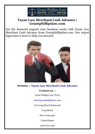 Tayne Law Merchant Cash Advance  Grantphillipslaw.com
