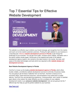 11_06_2024 ViseTech (1000 Words) on page blog Top 7 Essential Tips for Effective Website Development