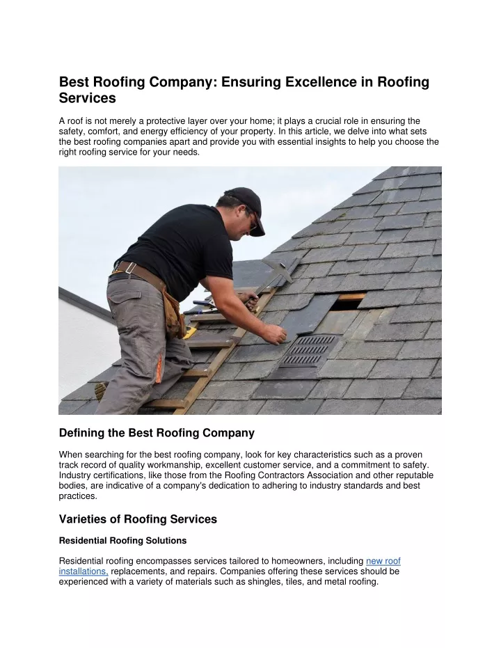 best roofing company ensuring excellence