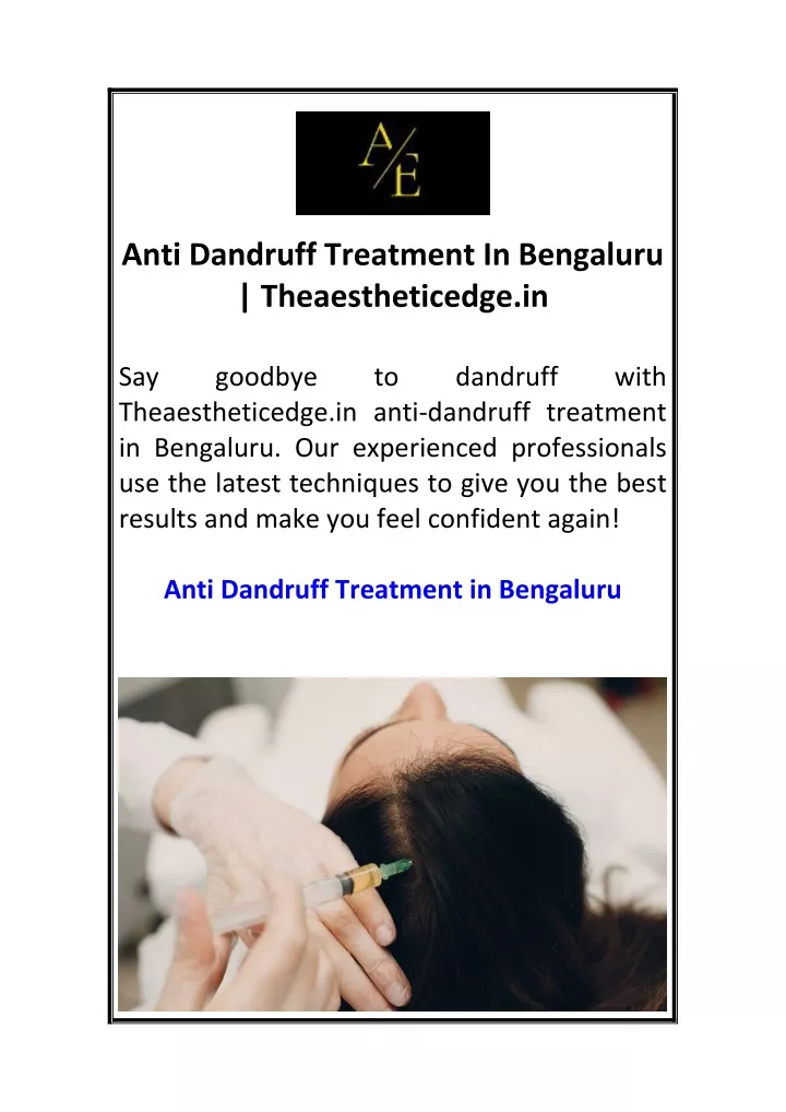 anti dandruff treatment in bengaluru