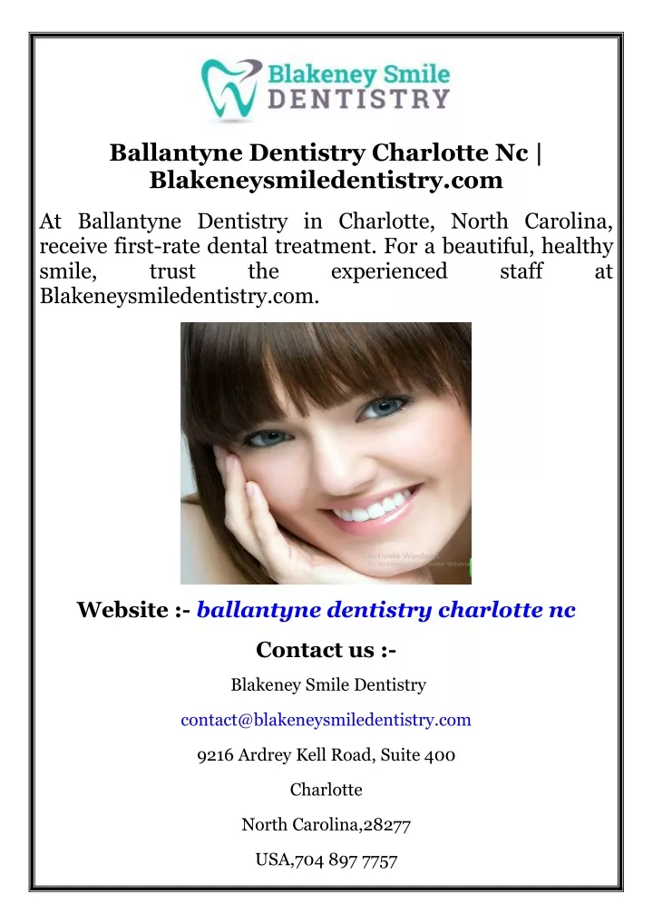 ballantyne dentistry charlotte