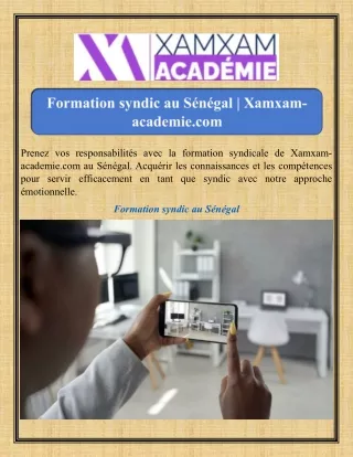 Formation syndic au Sénégal Xamxam-academie.com