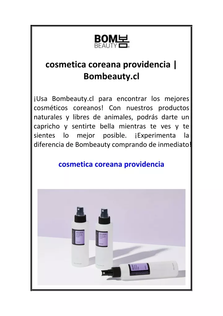 cosmetica coreana providencia bombeauty cl