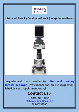 Ultrasound Scanning Services In Kuwait  Imagesforhealth.com