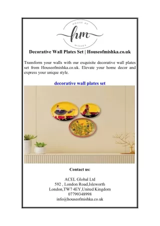 Decorative Wall Plates Set | Houseofmishka.co.uk