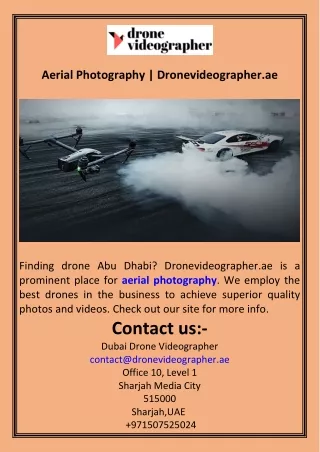 Aerial Photography  Dronevideographer.ae