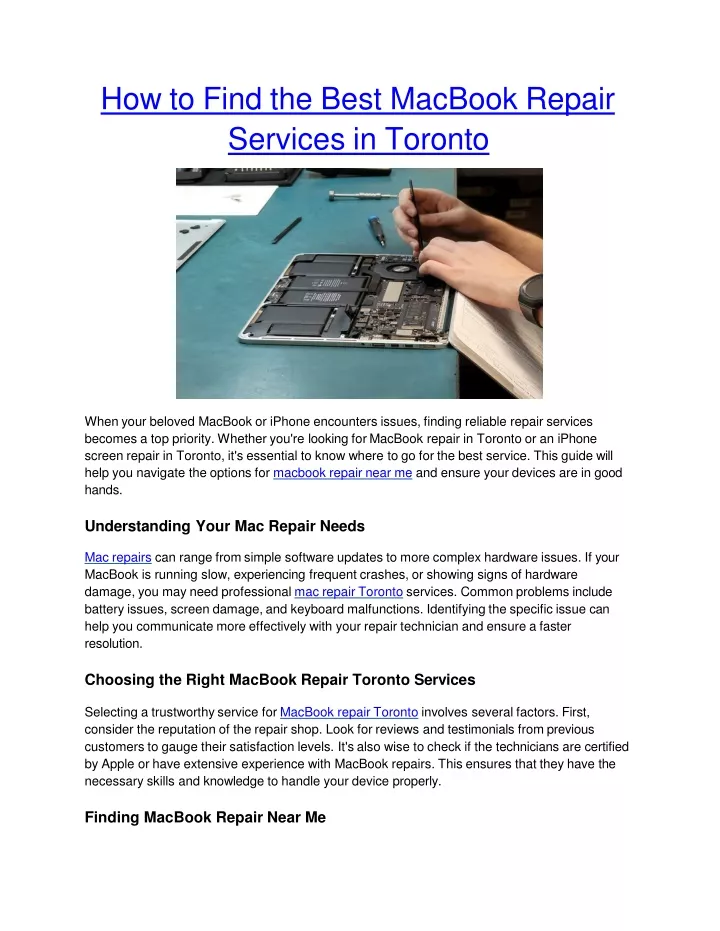 how to find the best macbook repair services in toronto