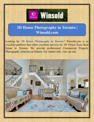 3D House Photography in Toronto Winsold.com