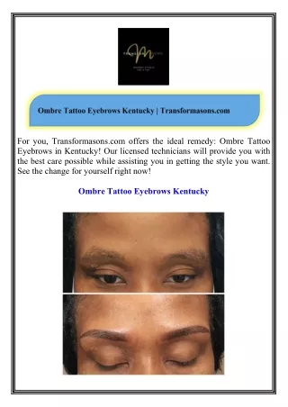 Ombre Tattoo Eyebrows Kentucky Transformasons.com