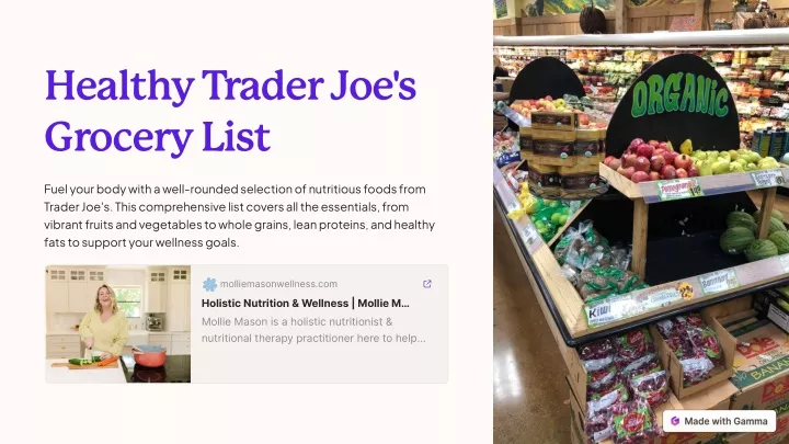 healthy trader joe s grocery list