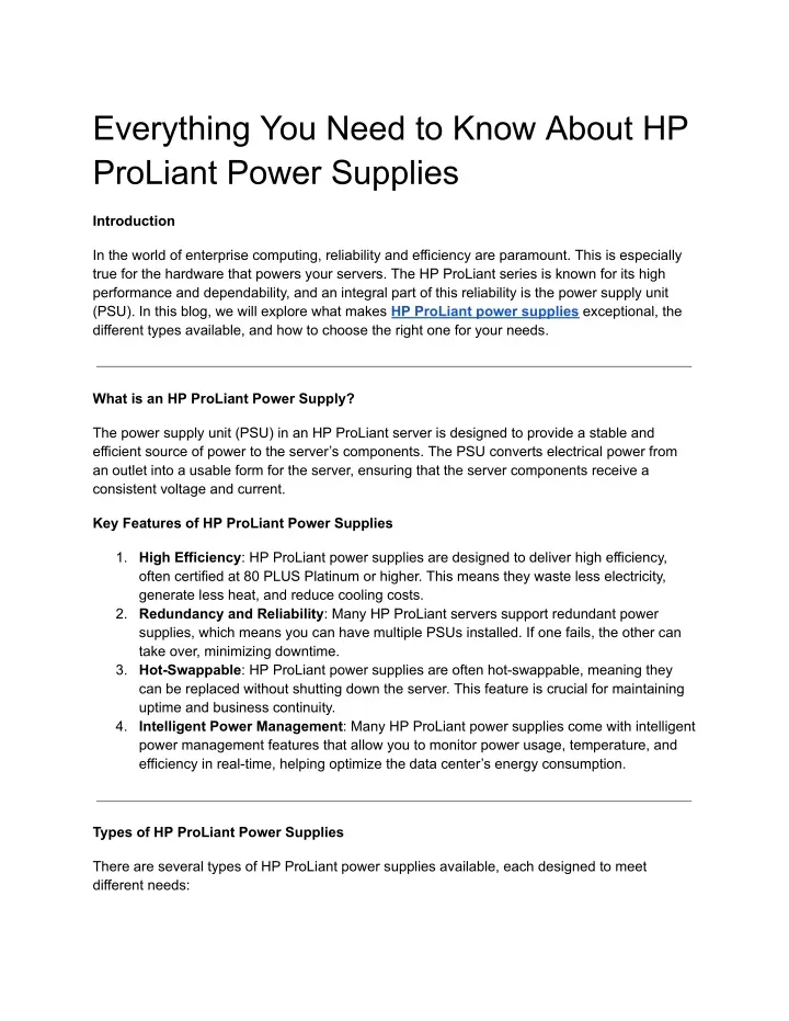 everything you need to know about hp proliant