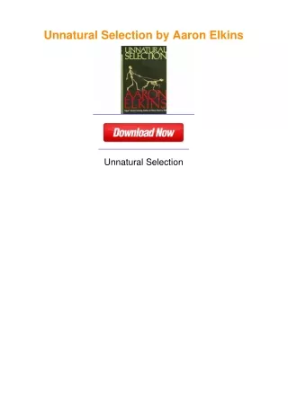 Unnatural Selection by Aaron Elkins