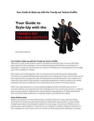 Your Guide to Style-up with the Trendy-est Techno Outfits - i AM