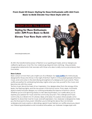 from dusk till dawn styling for rave enthusiasts