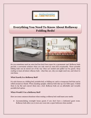 Everything You Need To Know About Rollaway Folding Beds