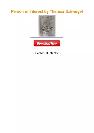Person of Interest by Theresa Schwegel