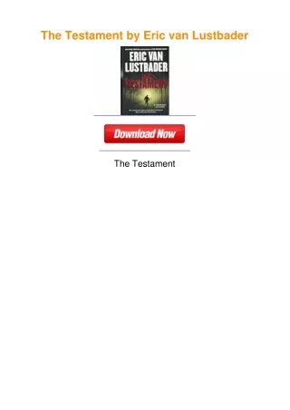 The Testament by Eric van Lustbader